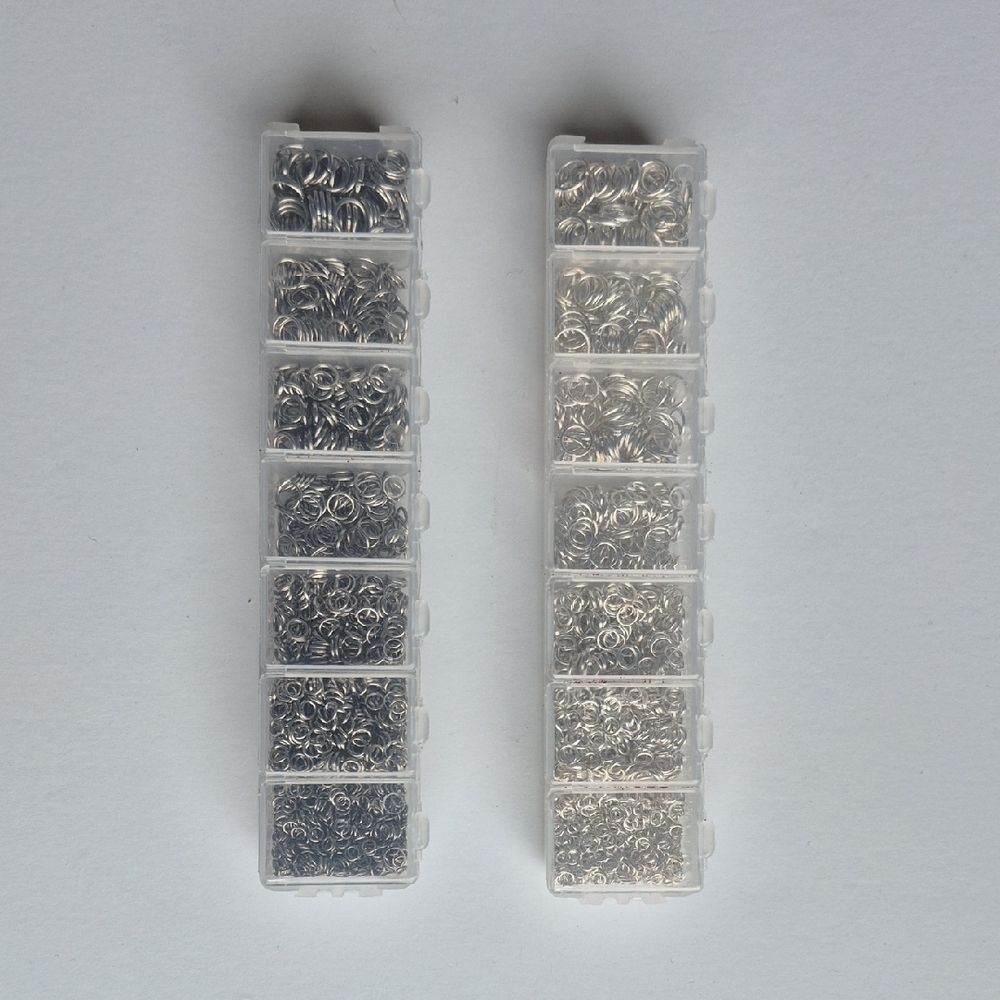 Assorted Silver Metal Jump Rings - 7 Different Sizes